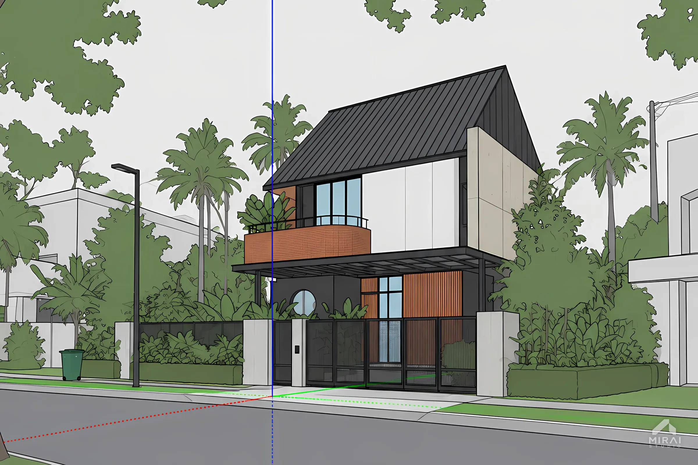 Model desain Teduh House dari sudut yang sama